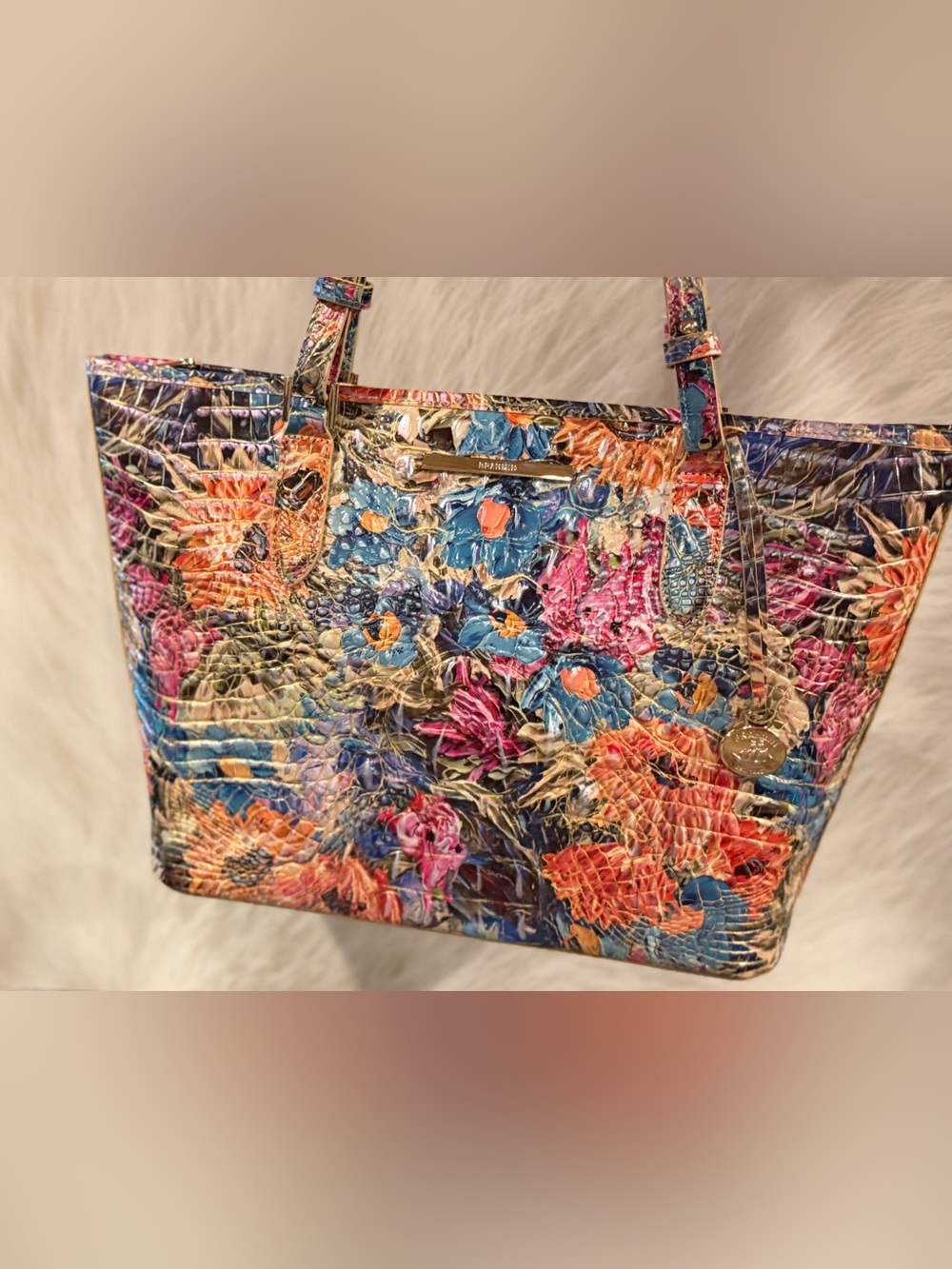 Brahmin Medium Asher Lasso Flowers Tote Melbourne Leather NWT PRICE FIRm - Picture 8 of 15